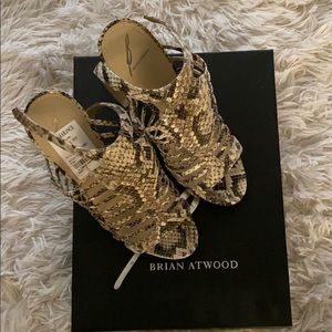 Brian Atwood Python Platform Gladiator Sandals